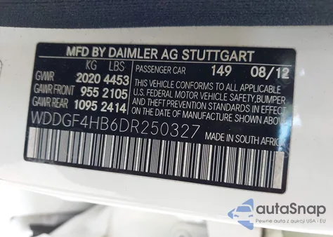 2013 Mercedes-Benz C 250 Sport из США, поврежденный, VIN WDDGF4HB6DR250327